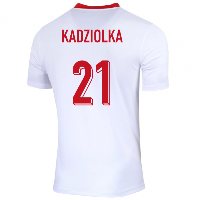 Herren Polen Szymon Kadziolka #21 Weiß Heimtrikot Trikot 24-26 T-Shirt