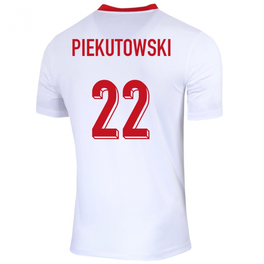 Herren Polen Milosz Piekutowski #22 Weiß Heimtrikot Trikot 24-26 T-Shirt