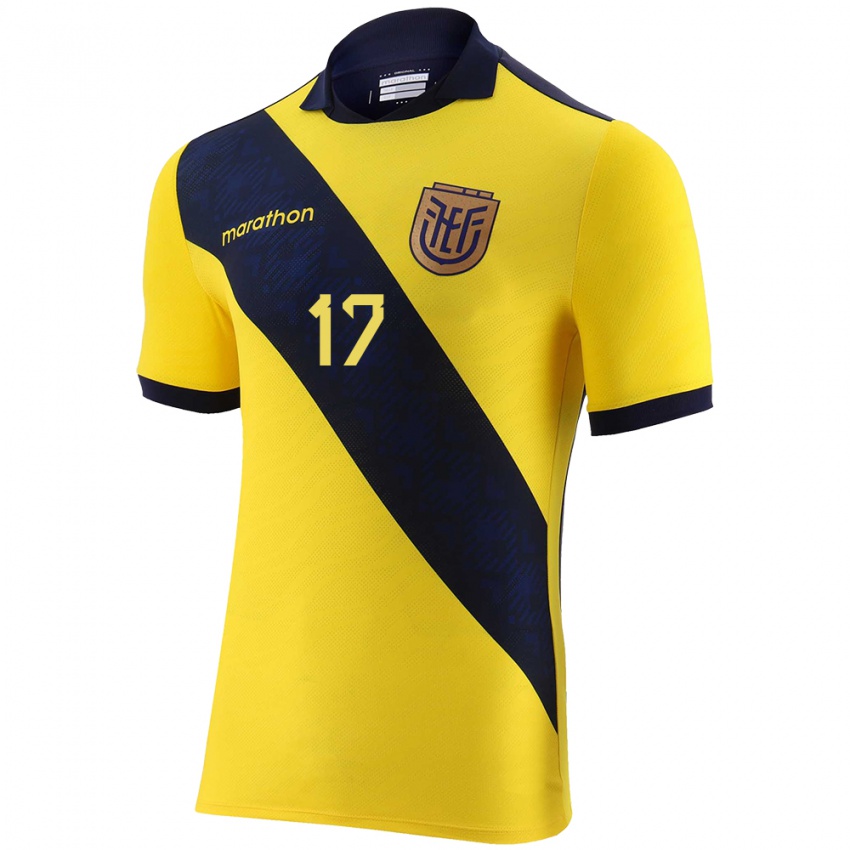 Herren Ecuador Karen Flores #17 Gelb Heimtrikot Trikot 24-26 T-Shirt