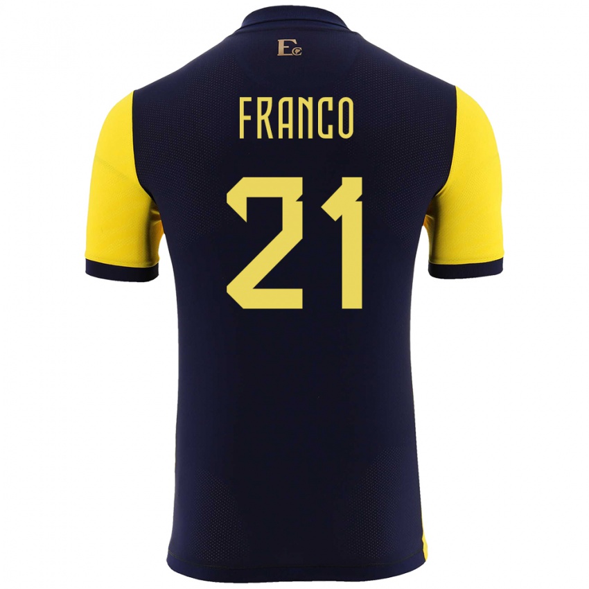 Herren Ecuador Alan Franco #21 Gelb Heimtrikot Trikot 24-26 T-Shirt