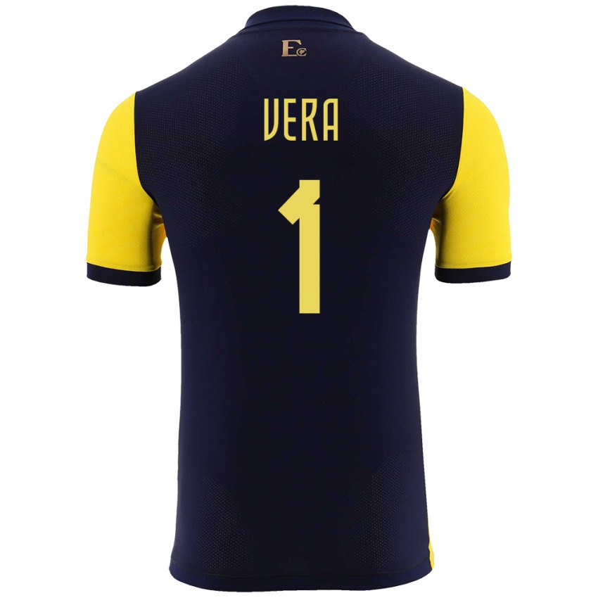 Herren Ecuador Andrea Vera #1 Gelb Heimtrikot Trikot 24-26 T-Shirt