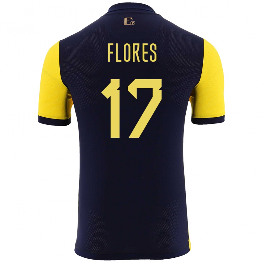 Herren Ecuador Karen Flores #17 Gelb Heimtrikot Trikot 24-26 T-Shirt