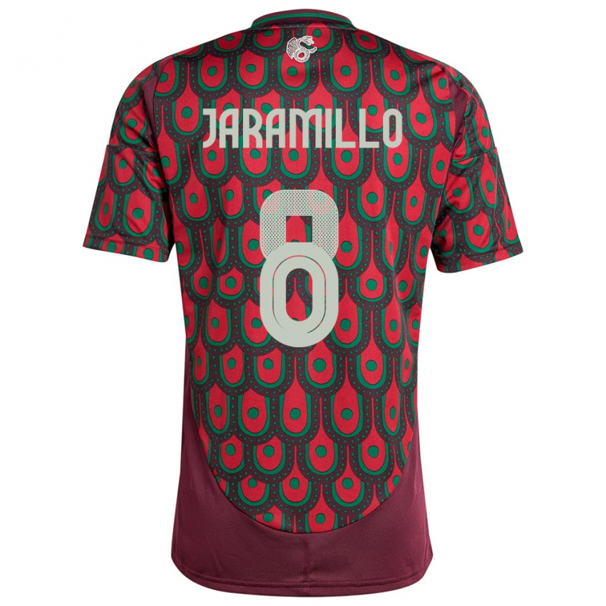 Herren Mexiko Carolina Jaramillo #8 Kastanienbraun Heimtrikot Trikot 24-26 T-Shirt