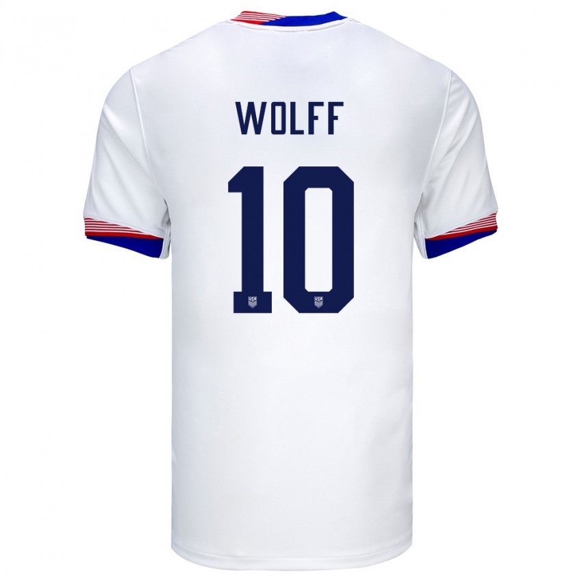 Herren Vereinigte Staaten Owen Wolff #10 Weiß Heimtrikot Trikot 24-26 T-Shirt