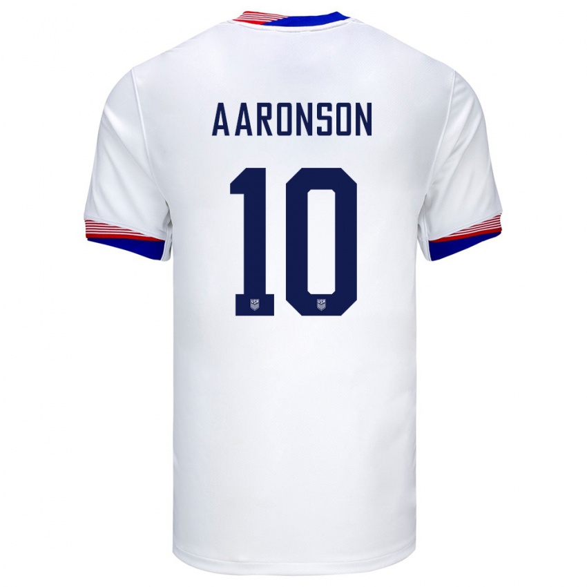 Herren Vereinigte Staaten Paxten Aaronson #10 Weiß Heimtrikot Trikot 24-26 T-Shirt