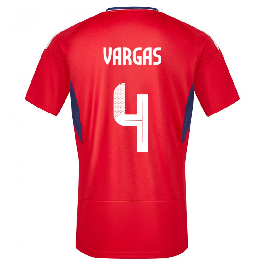 Herren Costa Rica Juan Pablo Vargas #4 Rot Heimtrikot Trikot 24-26 T-Shirt