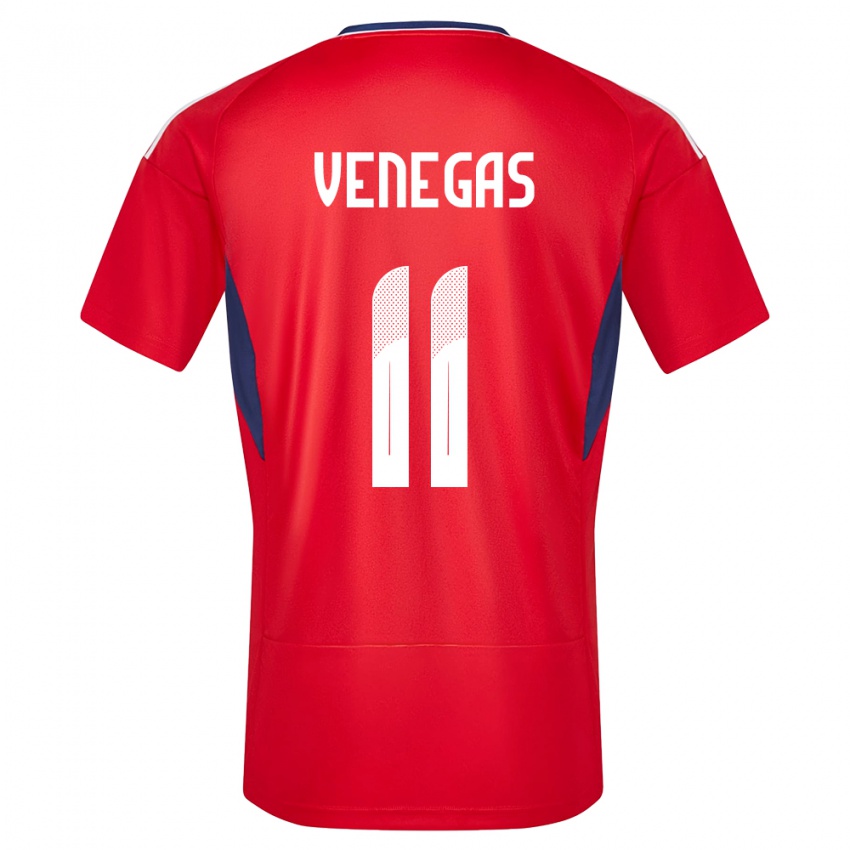 Herren Costa Rica Johan Venegas #11 Rot Heimtrikot Trikot 24-26 T-Shirt