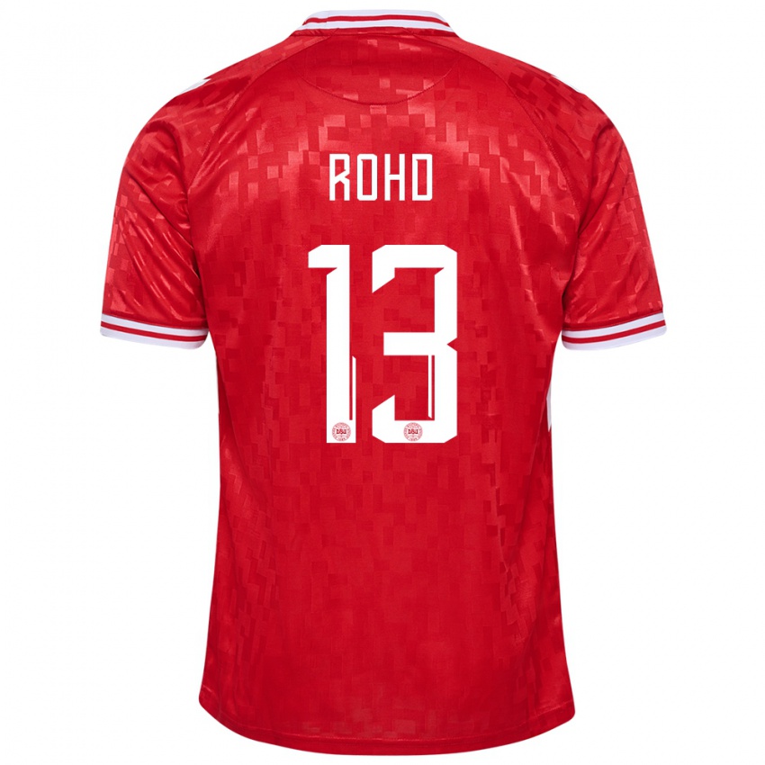 Herren Dänemark Emil Rohd #13 Rot Heimtrikot Trikot 24-26 T-Shirt