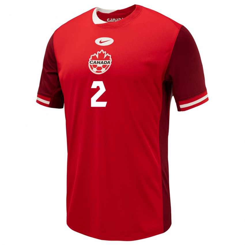 Herren Kanada Alistair Johnston #2 Rot Heimtrikot Trikot 24-26 T-Shirt