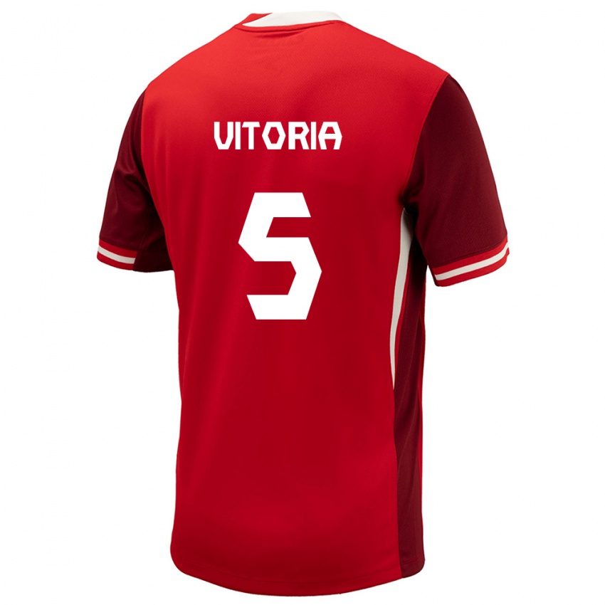 Herren Kanada Steven Vitoria #5 Rot Heimtrikot Trikot 24-26 T-Shirt