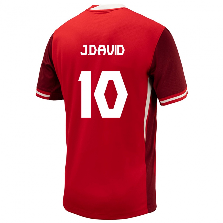 Herren Kanada Jonathan David #10 Rot Heimtrikot Trikot 24-26 T-Shirt