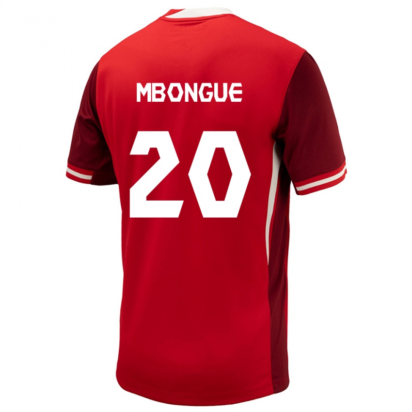 Herren Kanada Hugo Mbongue #20 Rot Heimtrikot Trikot 24-26 T-Shirt