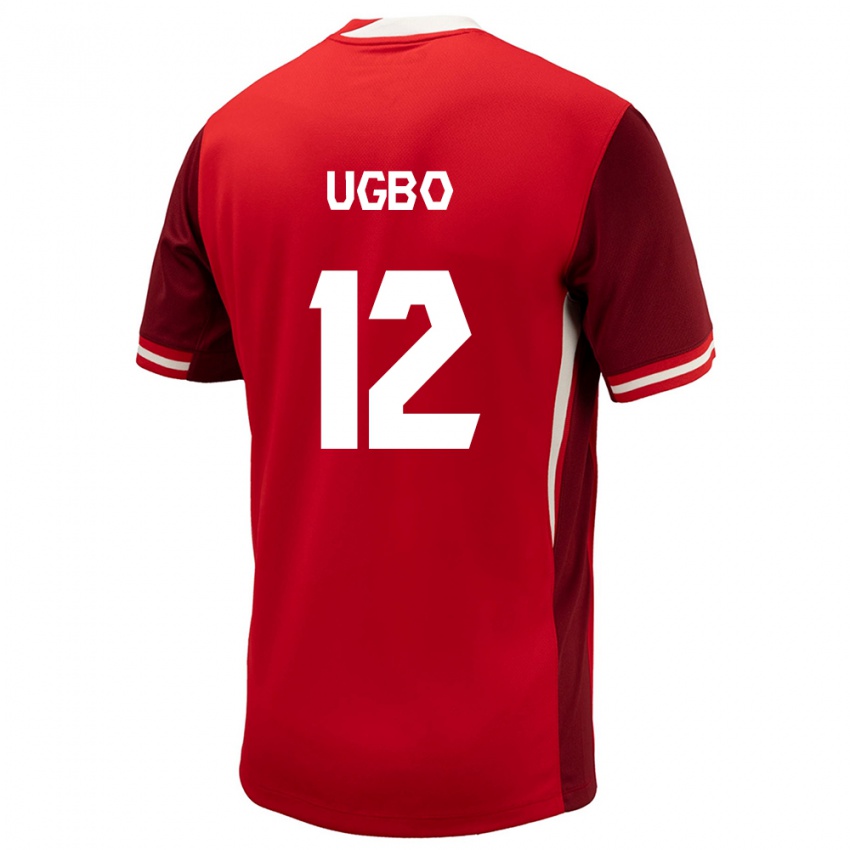 Herren Kanada Ike Ugbo #12 Rot Heimtrikot Trikot 24-26 T-Shirt