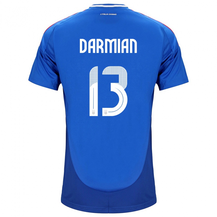 Herren Italien Matteo Darmian #13 Blau Heimtrikot Trikot 24-26 T-Shirt