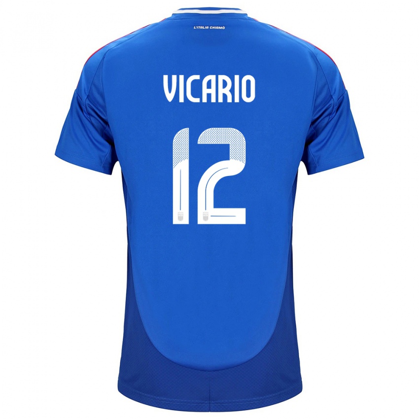 Herren Italien Guglielmo Vicario #12 Blau Heimtrikot Trikot 24-26 T-Shirt