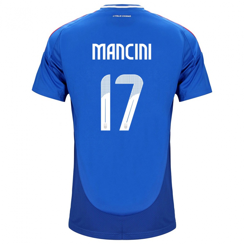 Herren Italien Gianluca Mancini #17 Blau Heimtrikot Trikot 24-26 T-Shirt