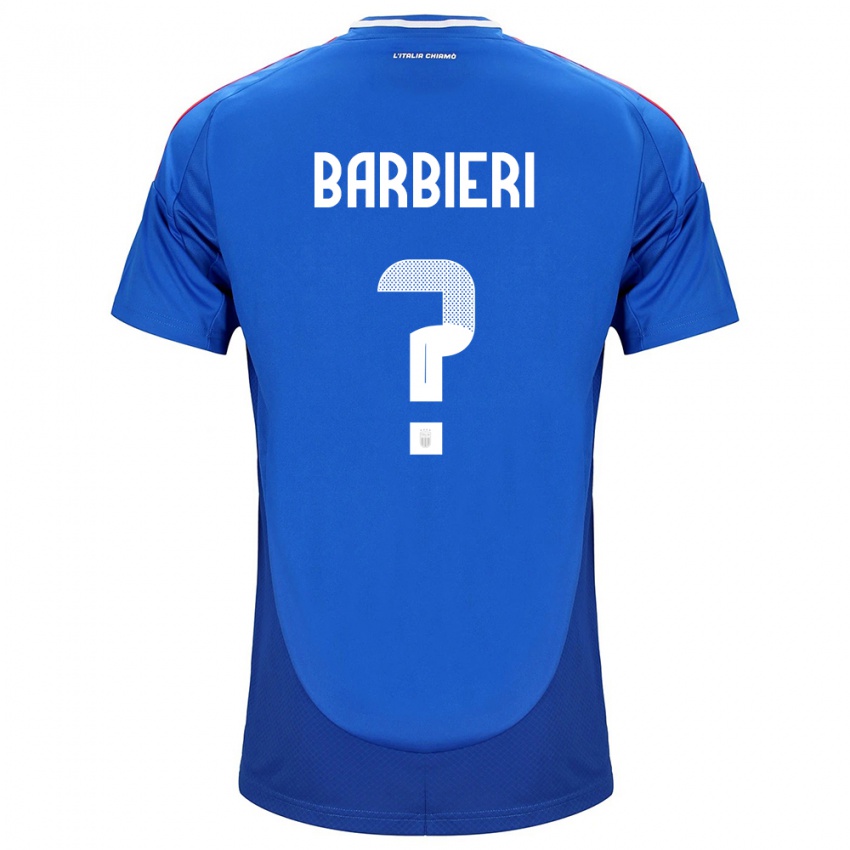 Herren Italien Tommaso Barbieri #0 Blau Heimtrikot Trikot 24-26 T-Shirt