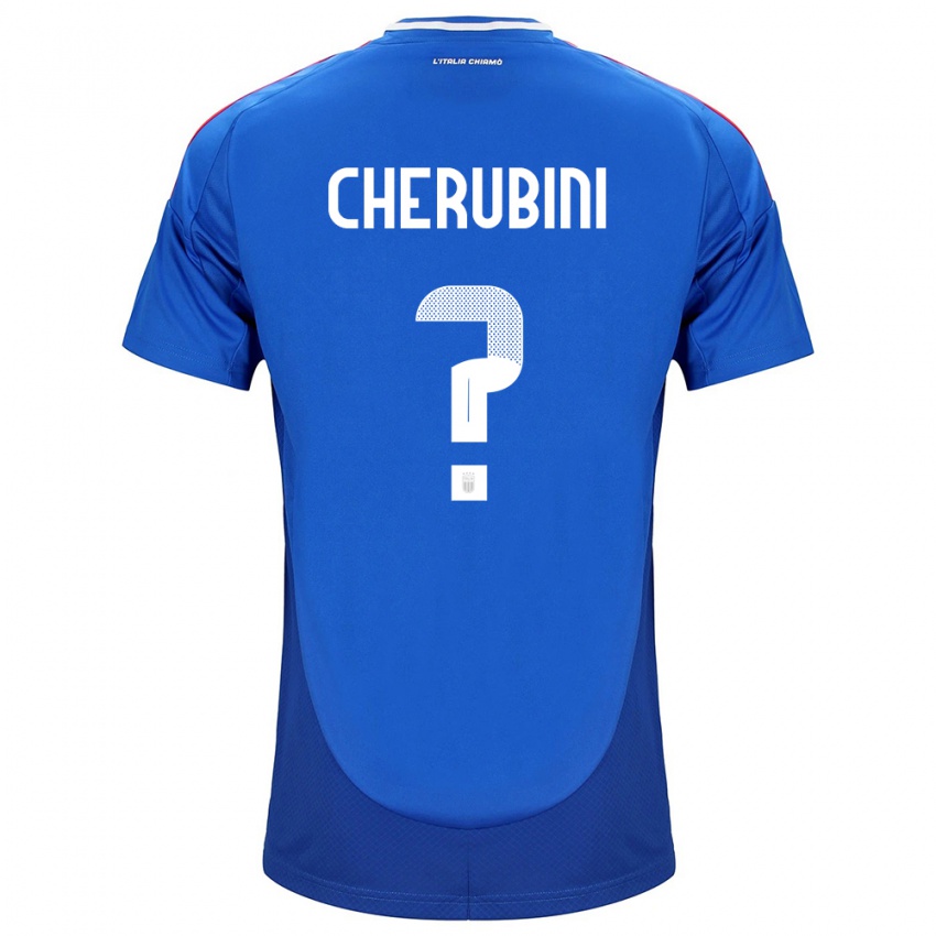 Herren Italien Luigi Cherubini #0 Blau Heimtrikot Trikot 24-26 T-Shirt