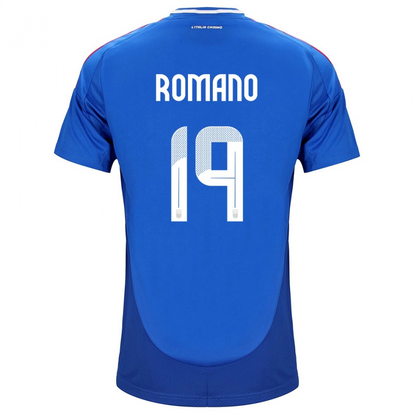 Herren Italien Marco Romano #19 Blau Heimtrikot Trikot 24-26 T-Shirt