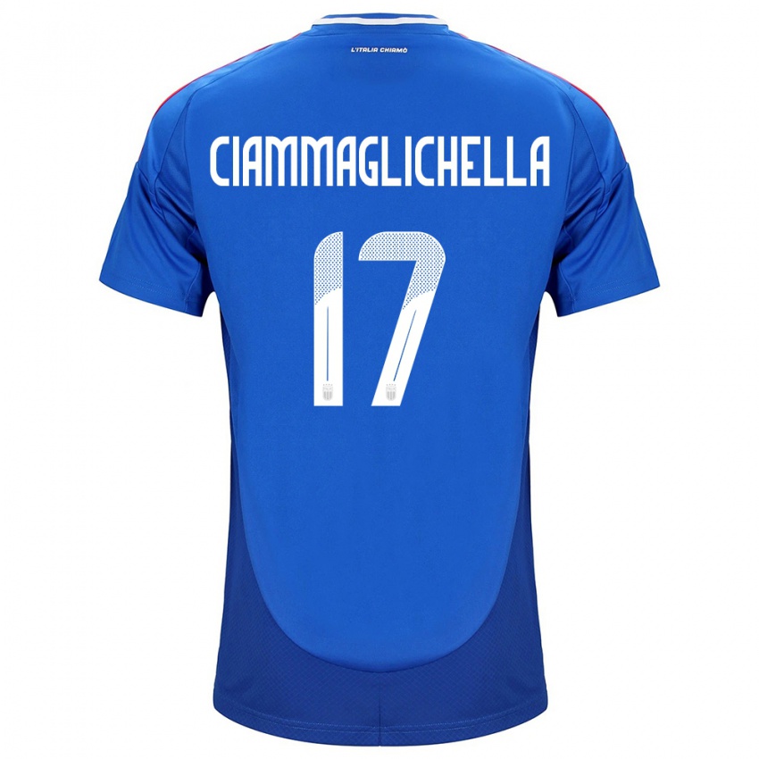 Herren Italien Aaron Ciammaglichella #17 Blau Heimtrikot Trikot 24-26 T-Shirt