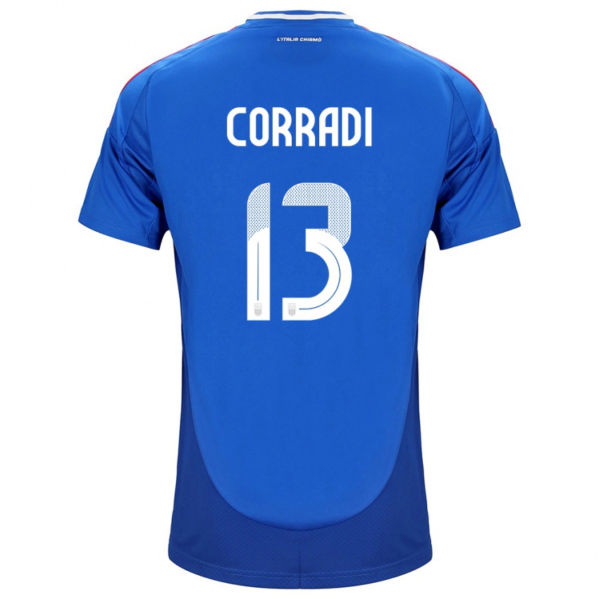 Herren Italien Christian Corradi #13 Blau Heimtrikot Trikot 24-26 T-Shirt