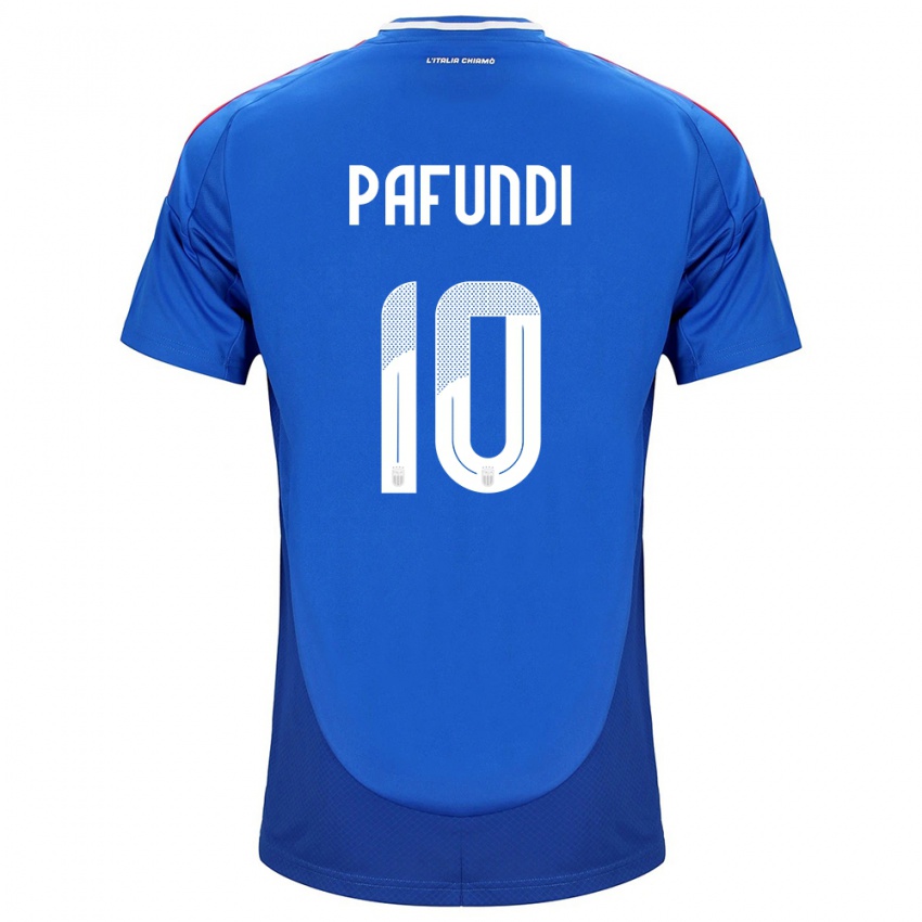 Herren Italien Simone Pafundi #10 Blau Heimtrikot Trikot 24-26 T-Shirt