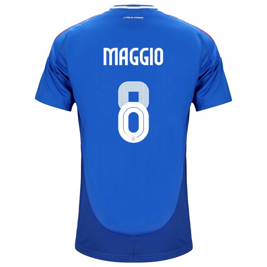 Herren Italien Luca Di Maggio #8 Blau Heimtrikot Trikot 24-26 T-Shirt