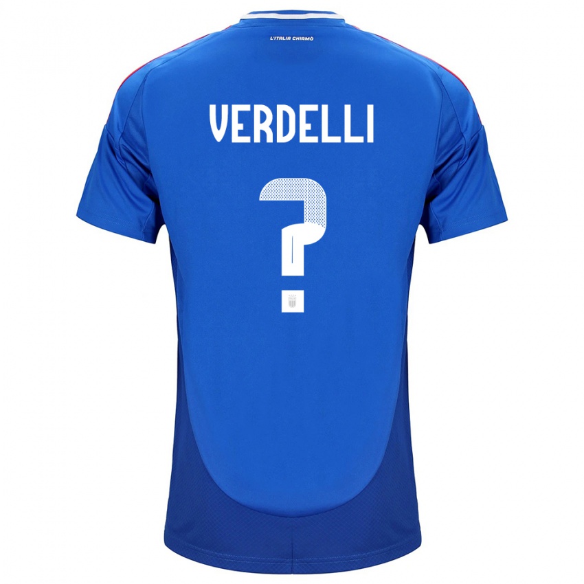 Herren Italien Davide Verdelli #0 Blau Heimtrikot Trikot 24-26 T-Shirt