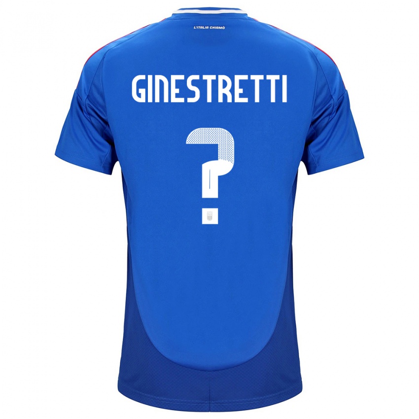 Herren Italien Davide Ginestretti #0 Blau Heimtrikot Trikot 24-26 T-Shirt