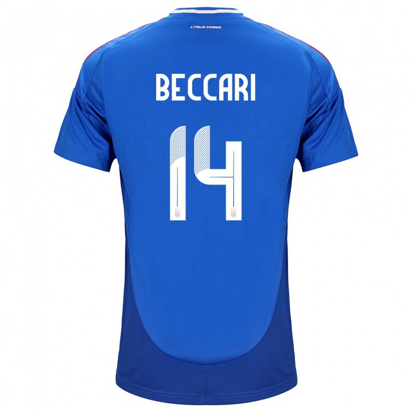 Herren Italien Chiara Beccari #14 Blau Heimtrikot Trikot 24-26 T-Shirt