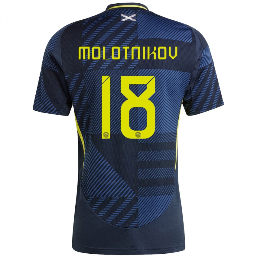 Herren Schottland Rudi Molotnikov #18 Dunkelblau Heimtrikot Trikot 24-26 T-Shirt