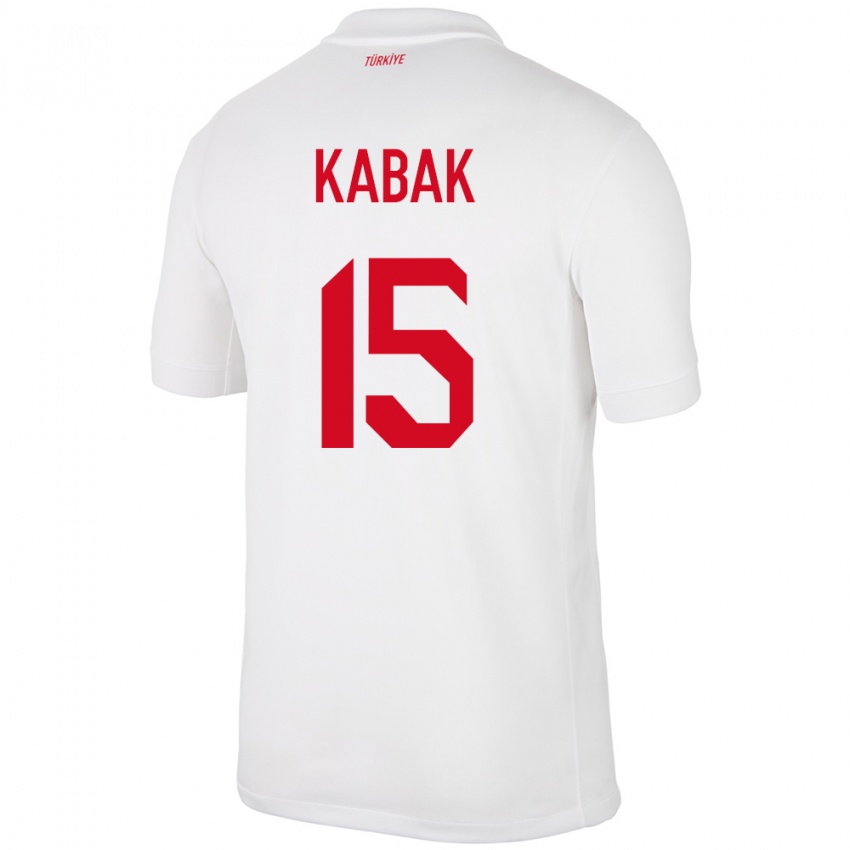 Herren Türkei Ozan Kabak #15 Weiß Heimtrikot Trikot 24-26 T-Shirt
