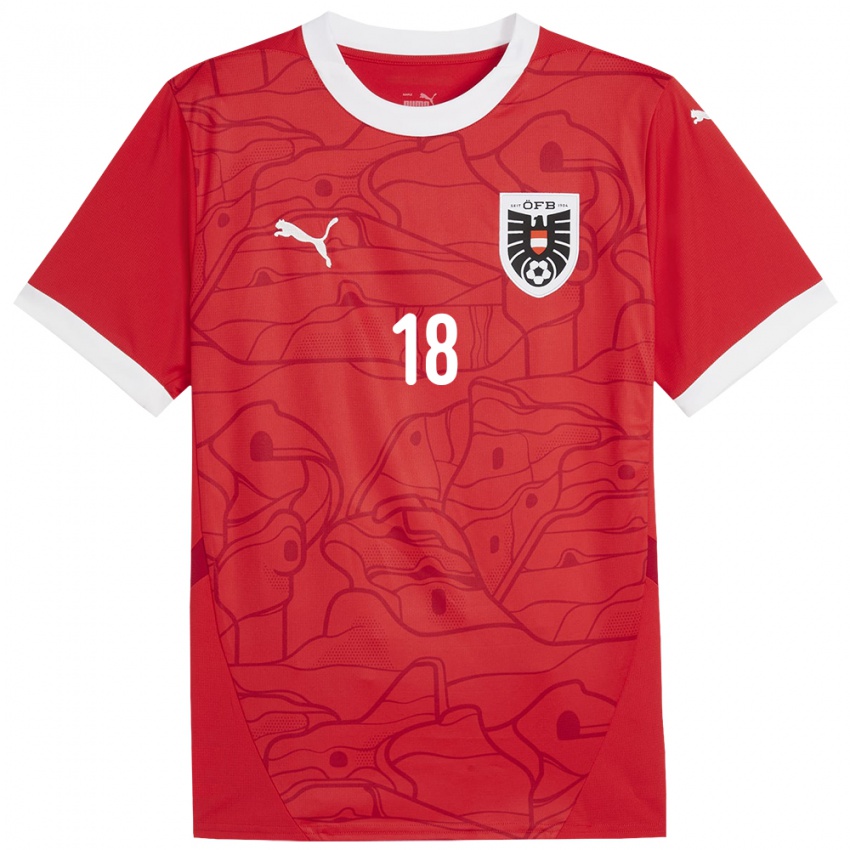 Herren Österreich Julia Hickelsberger-Füller #18 Rot Heimtrikot Trikot 24-26 T-Shirt