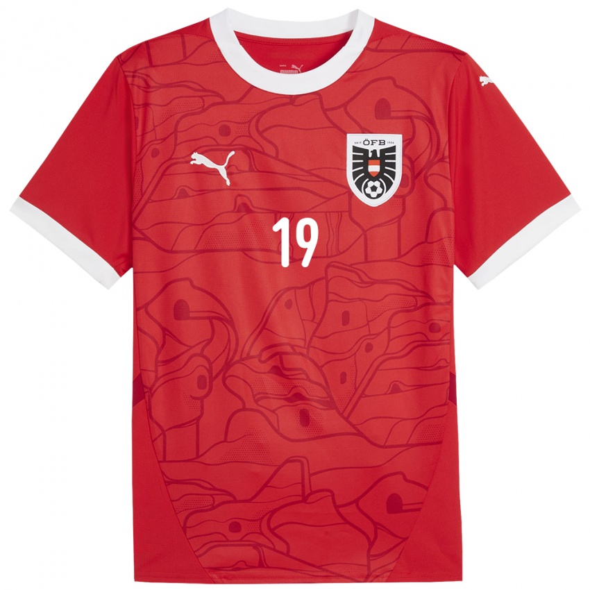 Herren Österreich Verena Hanshaw #19 Rot Heimtrikot Trikot 24-26 T-Shirt