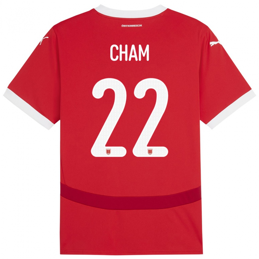 Herren Österreich Muhammed Cham #22 Rot Heimtrikot Trikot 24-26 T-Shirt