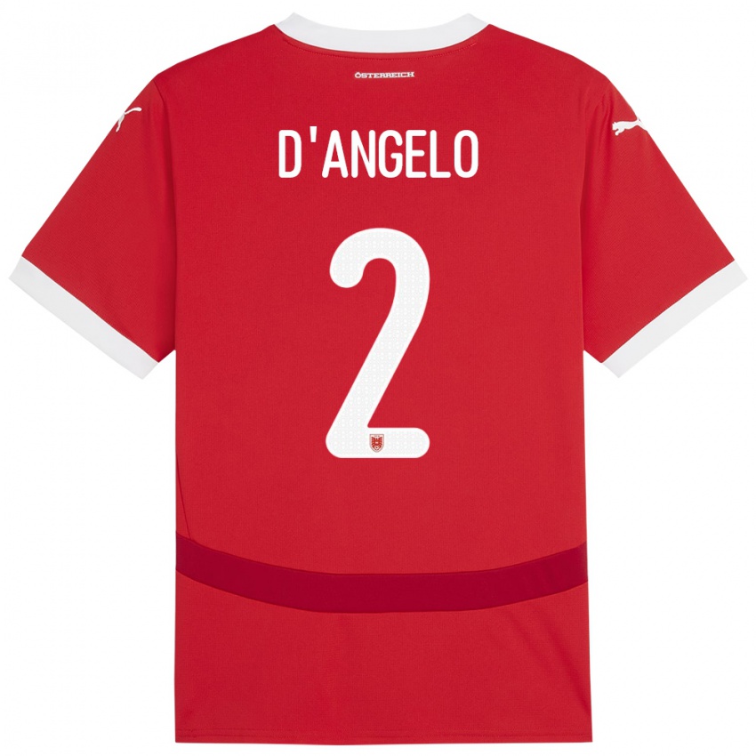 Herren Österreich Chiara D’angelo #2 Rot Heimtrikot Trikot 24-26 T-Shirt