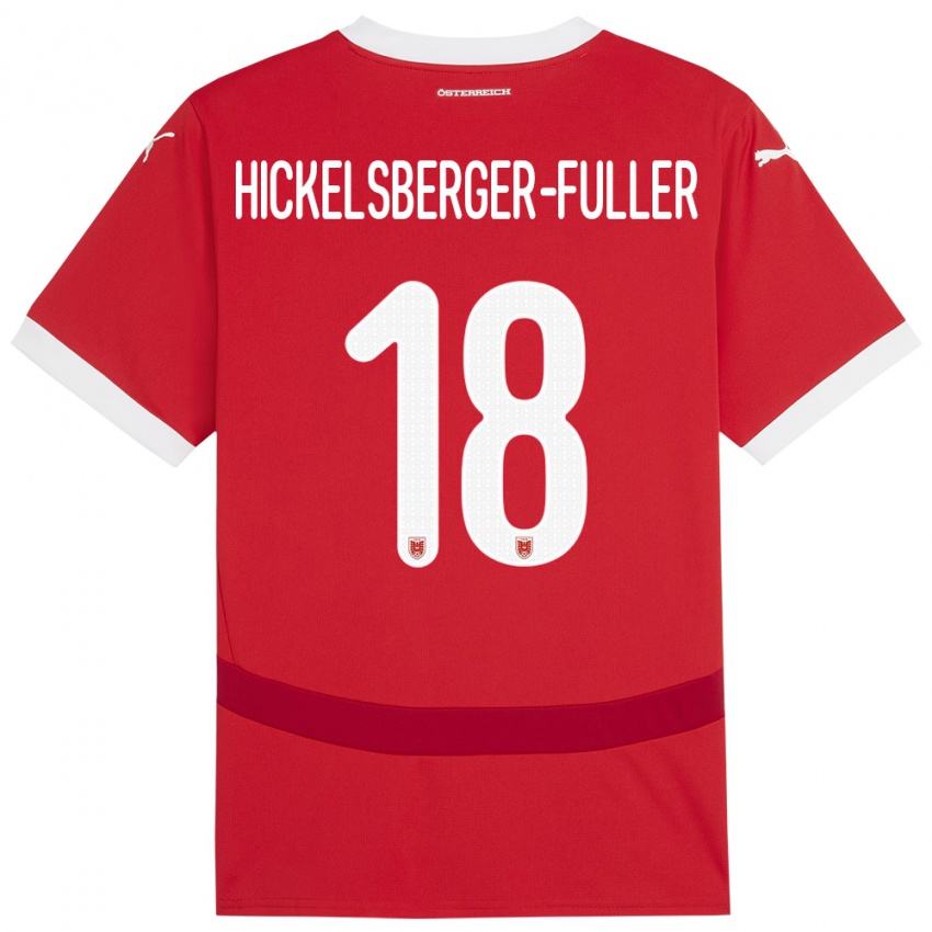 Herren Österreich Julia Hickelsberger-Füller #18 Rot Heimtrikot Trikot 24-26 T-Shirt