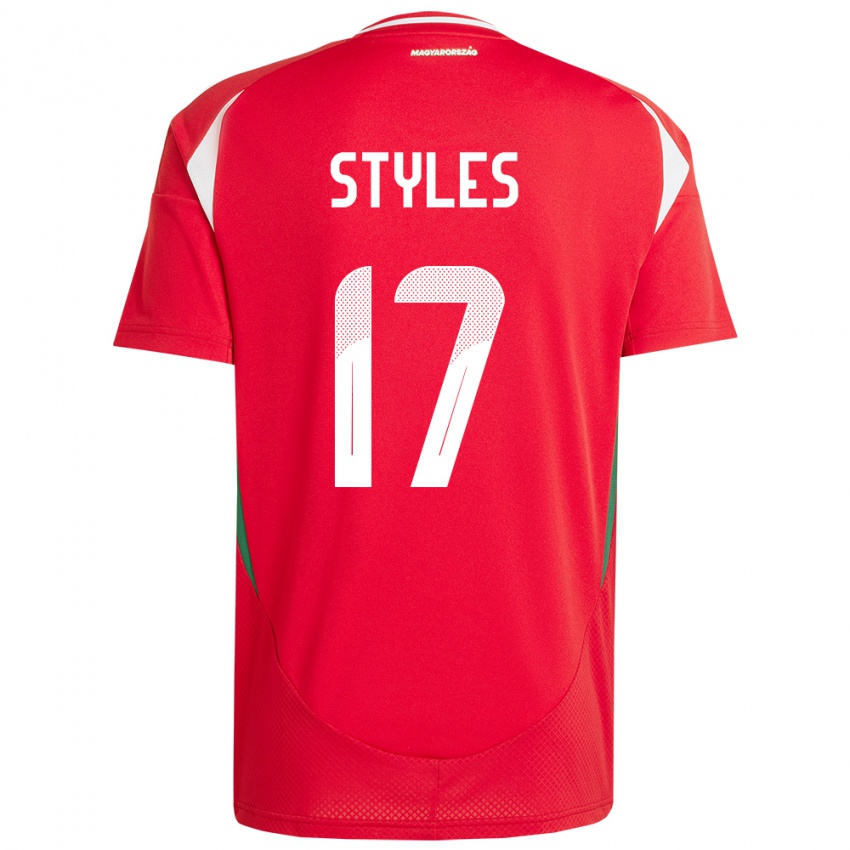 Herren Ungarn Callum Styles #17 Rot Heimtrikot Trikot 24-26 T-Shirt