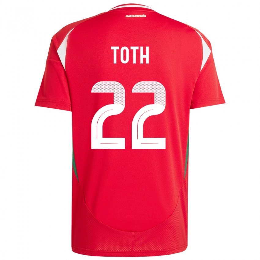 Herren Ungarn Balázs Tóth #22 Rot Heimtrikot Trikot 24-26 T-Shirt