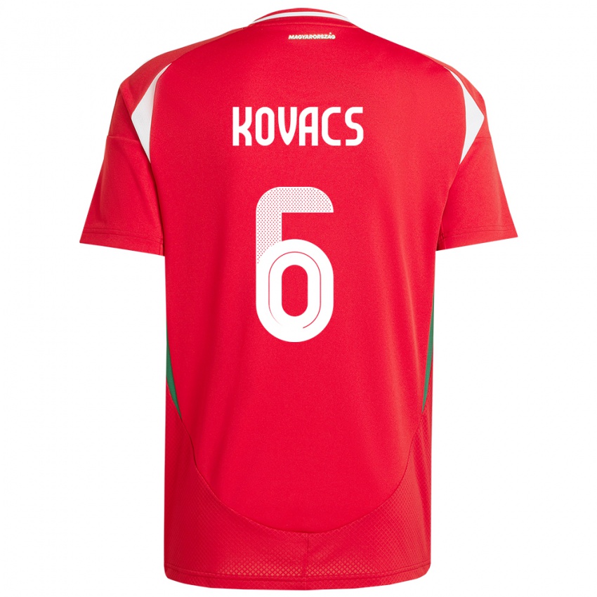 Herren Ungarn Noel Kovács #6 Rot Heimtrikot Trikot 24-26 T-Shirt