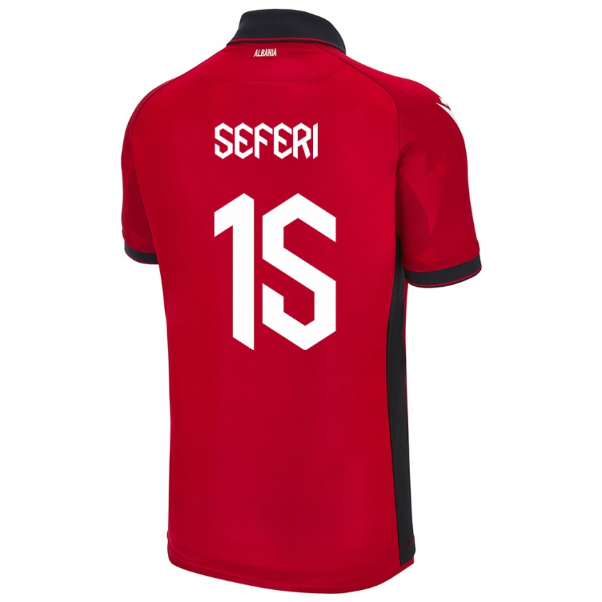 Herren Albanien Taulant Seferi #15 Rot Heimtrikot Trikot 24-26 T-Shirt