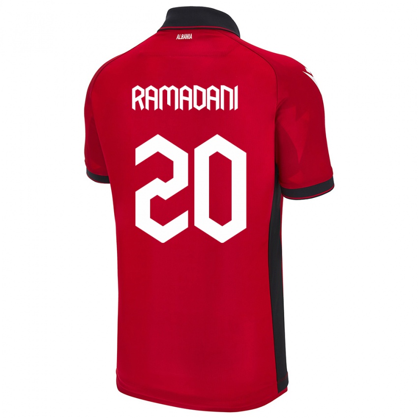 Herren Albanien Ylber Ramadani #20 Rot Heimtrikot Trikot 24-26 T-Shirt