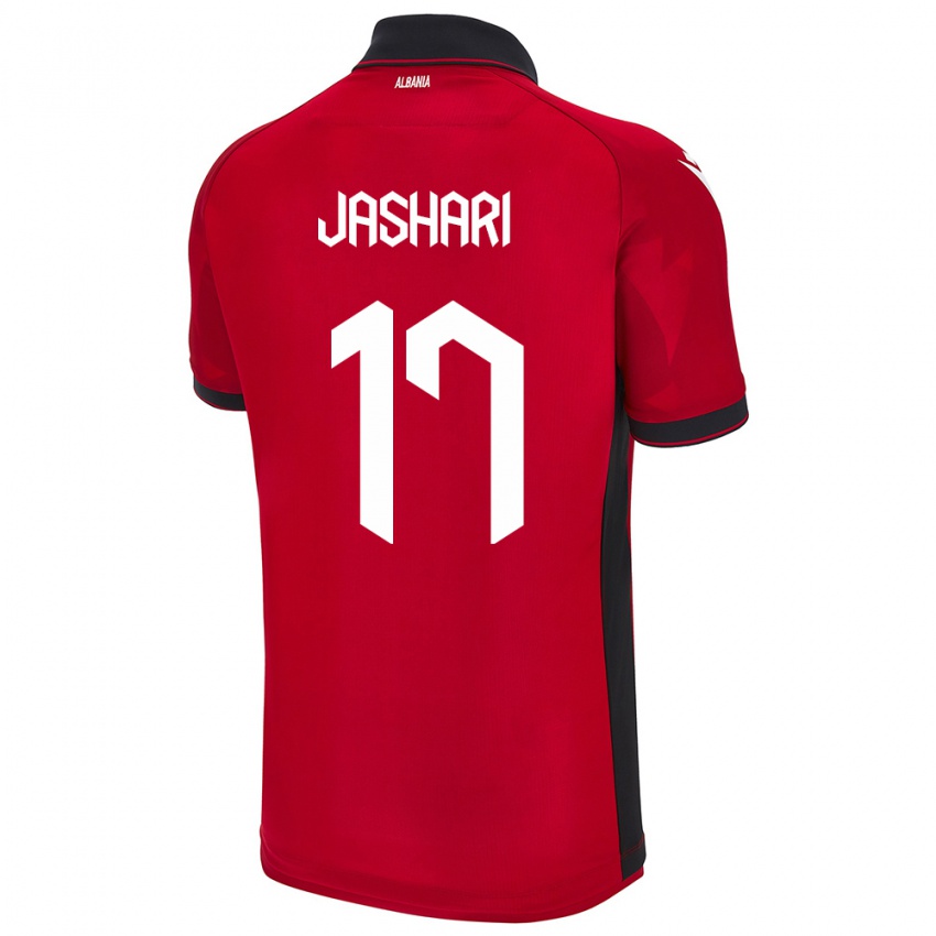 Herren Albanien Elion Jashari #17 Rot Heimtrikot Trikot 24-26 T-Shirt