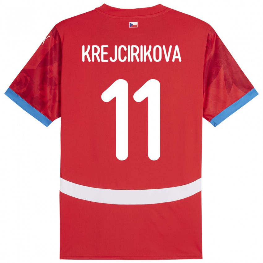 Herren Tschechien Tereza Krejčiříková #11 Rot Heimtrikot Trikot 24-26 T-Shirt