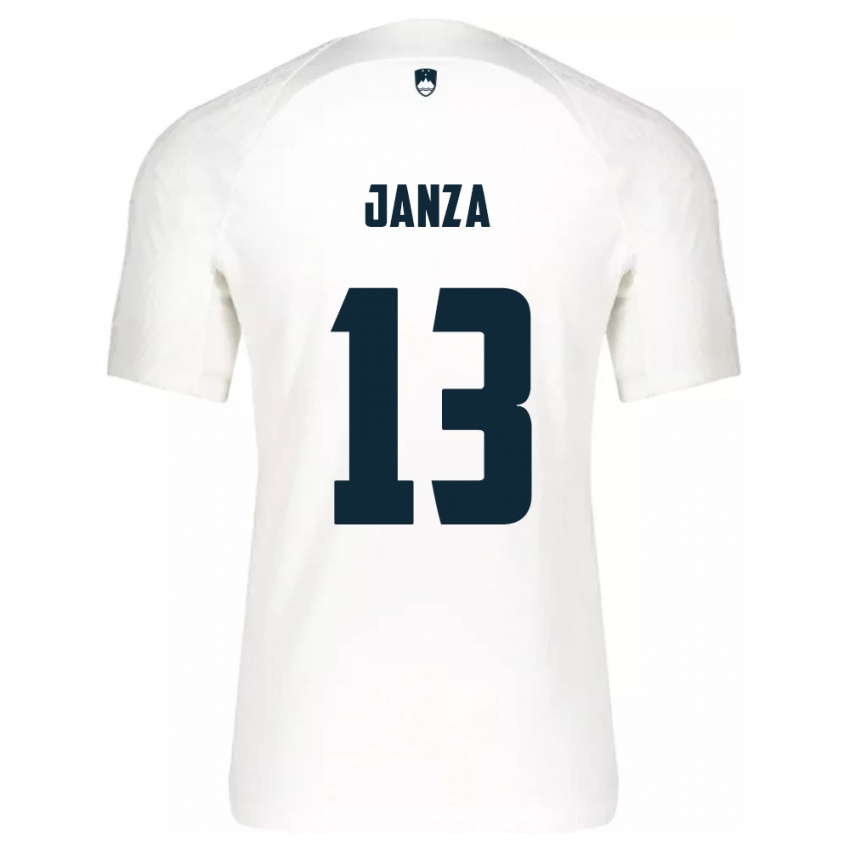 Herren Slowenien Erik Janza #13 Weiß Heimtrikot Trikot 24-26 T-Shirt