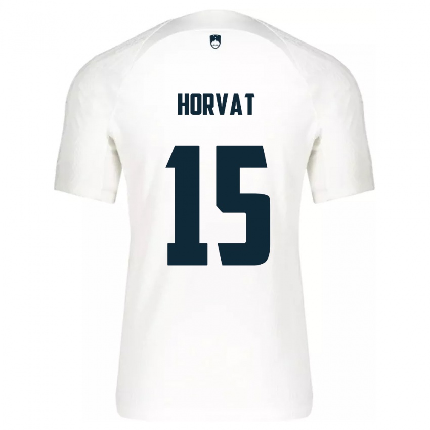 Herren Slowenien Tomi Horvat #15 Weiß Heimtrikot Trikot 24-26 T-Shirt
