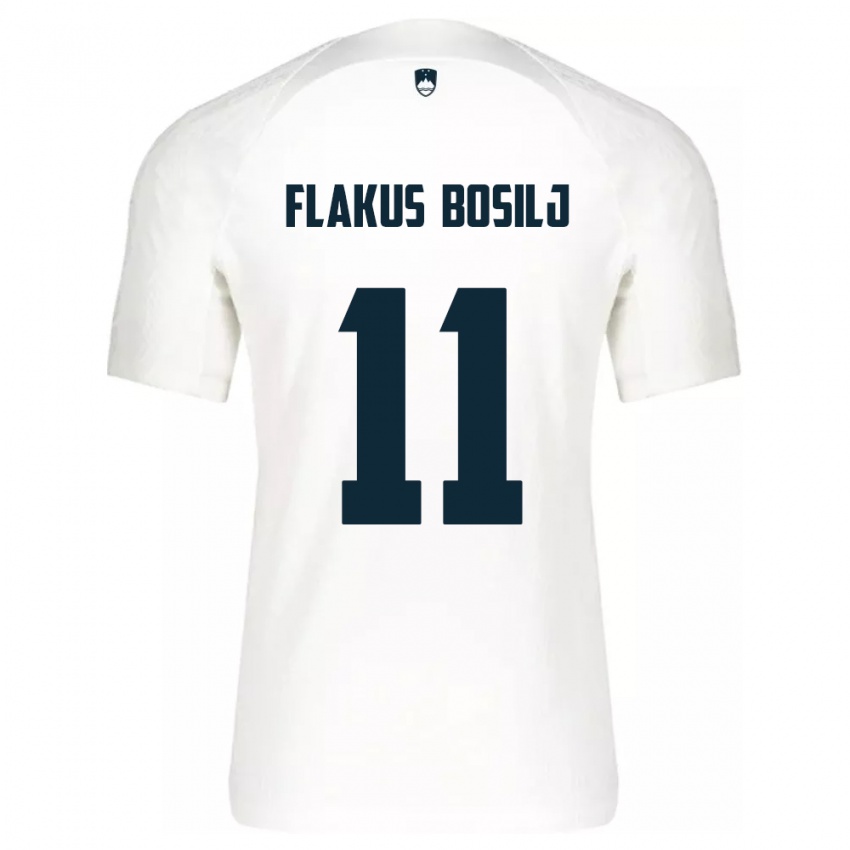 Herren Slowenien David Flakus Bosilj #11 Weiß Heimtrikot Trikot 24-26 T-Shirt