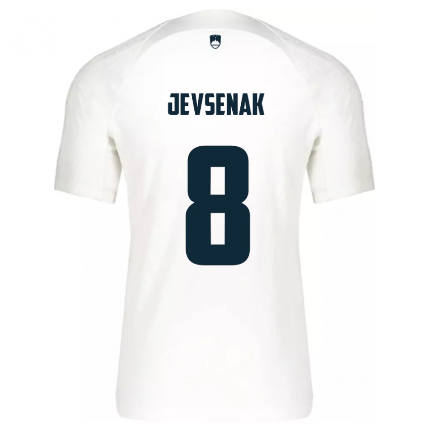 Herren Slowenien Florjan Jevsenak #8 Weiß Heimtrikot Trikot 24-26 T-Shirt