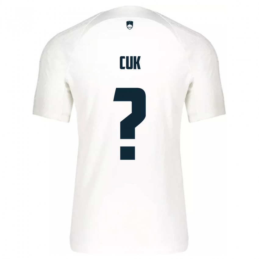 Herren Slowenien Tine Cuk #0 Weiß Heimtrikot Trikot 24-26 T-Shirt