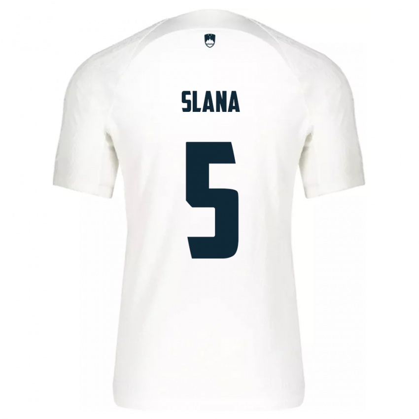 Herren Slowenien Filip Slana #5 Weiß Heimtrikot Trikot 24-26 T-Shirt